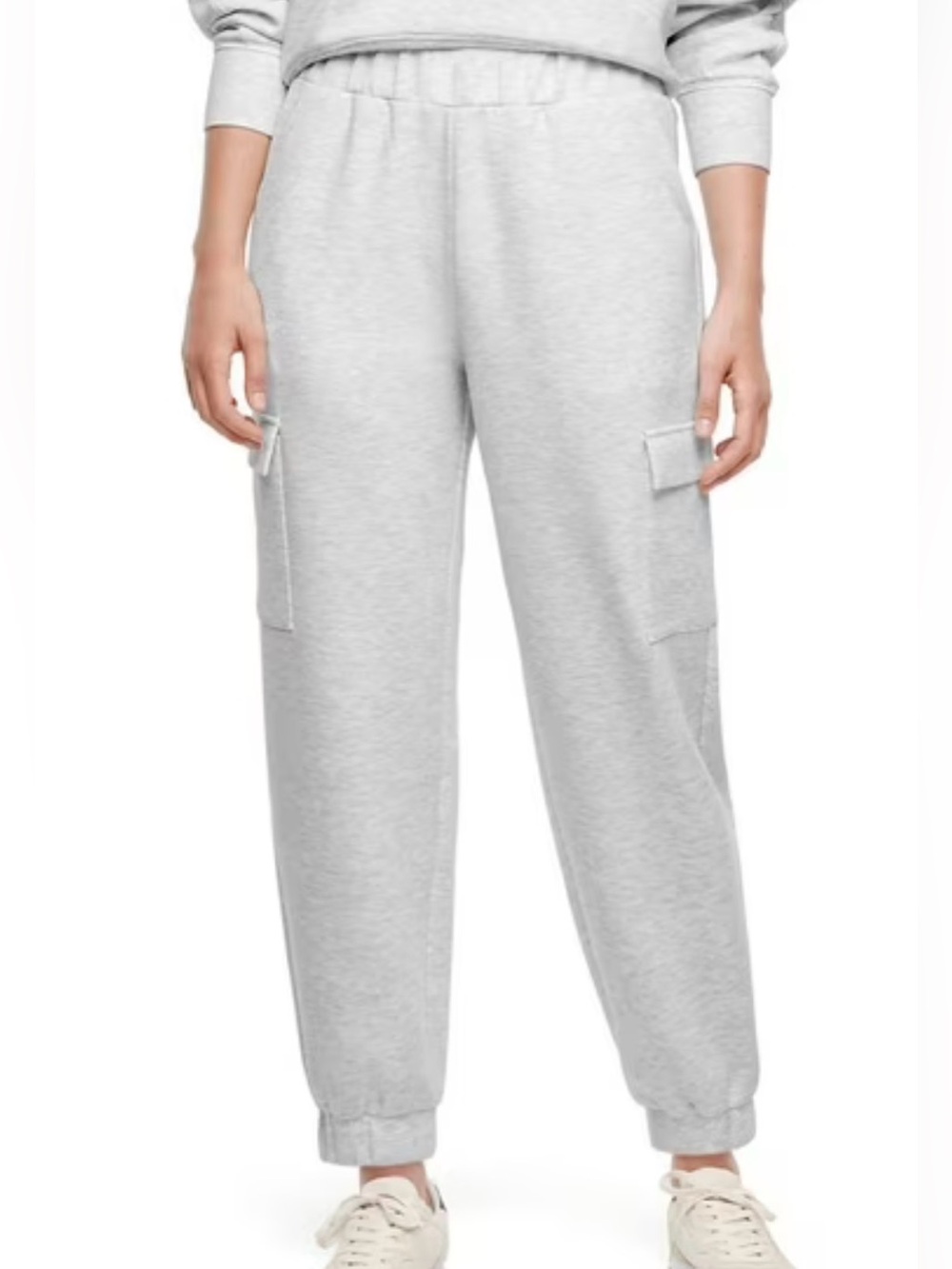 Express Light Gray Scuba Cargo Joggers Womens Size L NWT